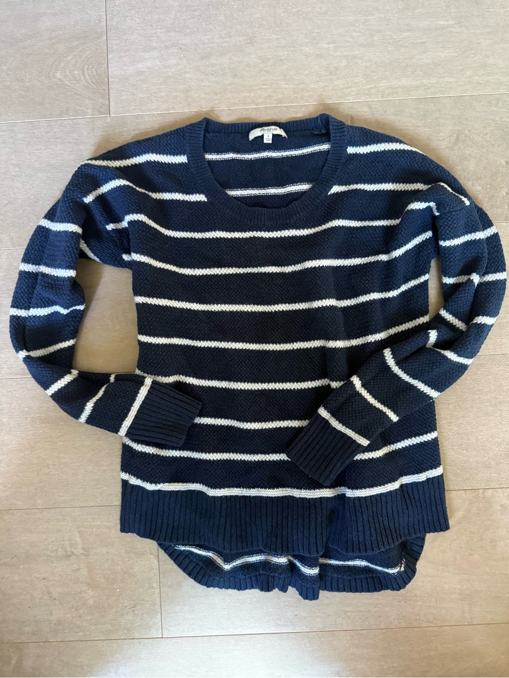 Madewell Striped Navy and White Sweater